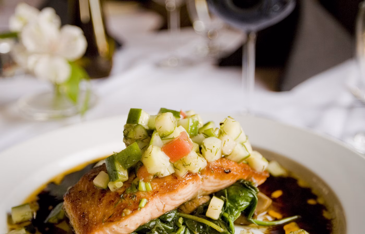 Salmon fillet with sauce